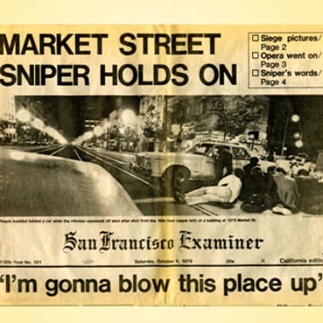 The 1979 front page story about the active shooter who held a State Fund executive assistant hostage.